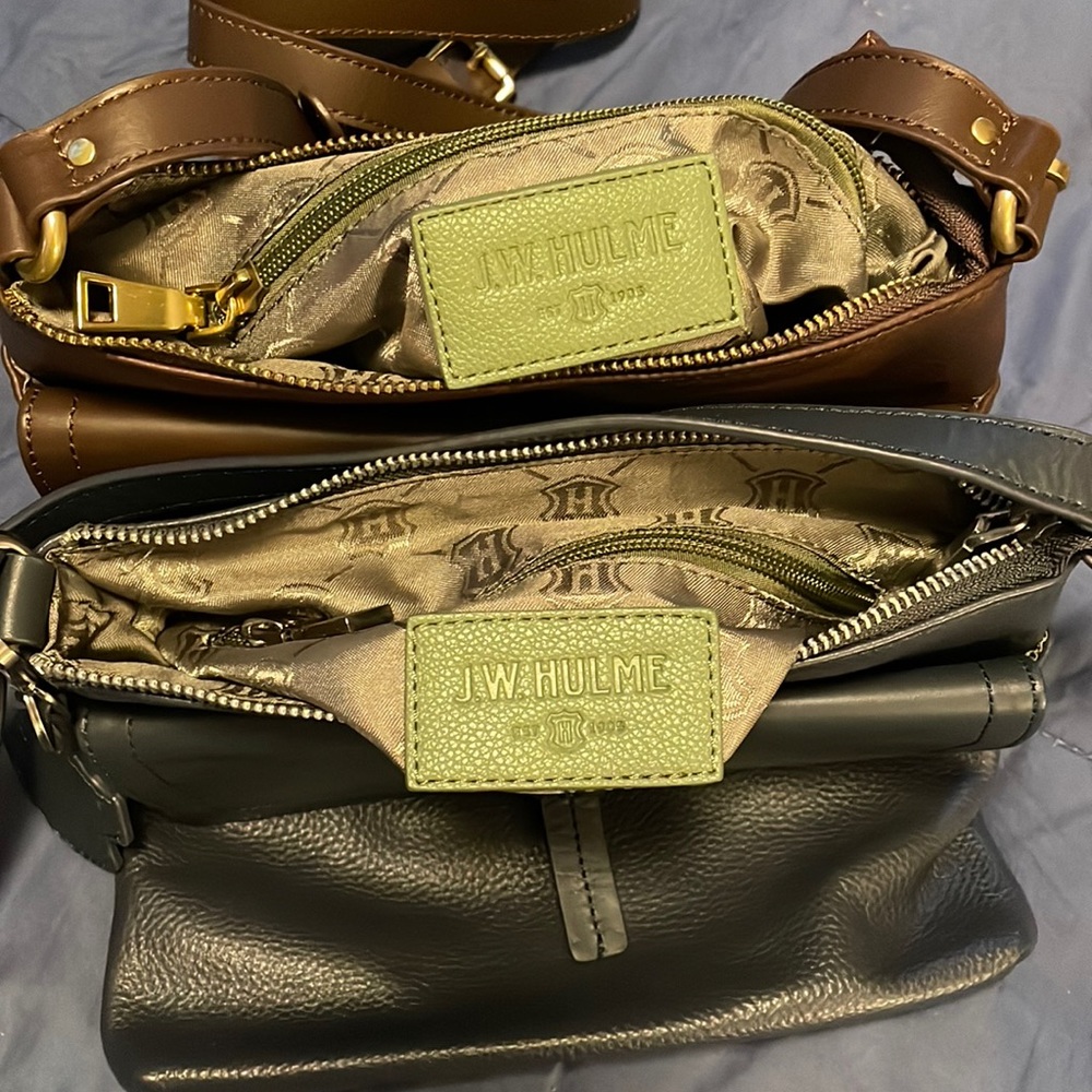 J.W. Hulme Designs - Two (2) Small Leather Crossbody, One Brown, One Navy Blue,